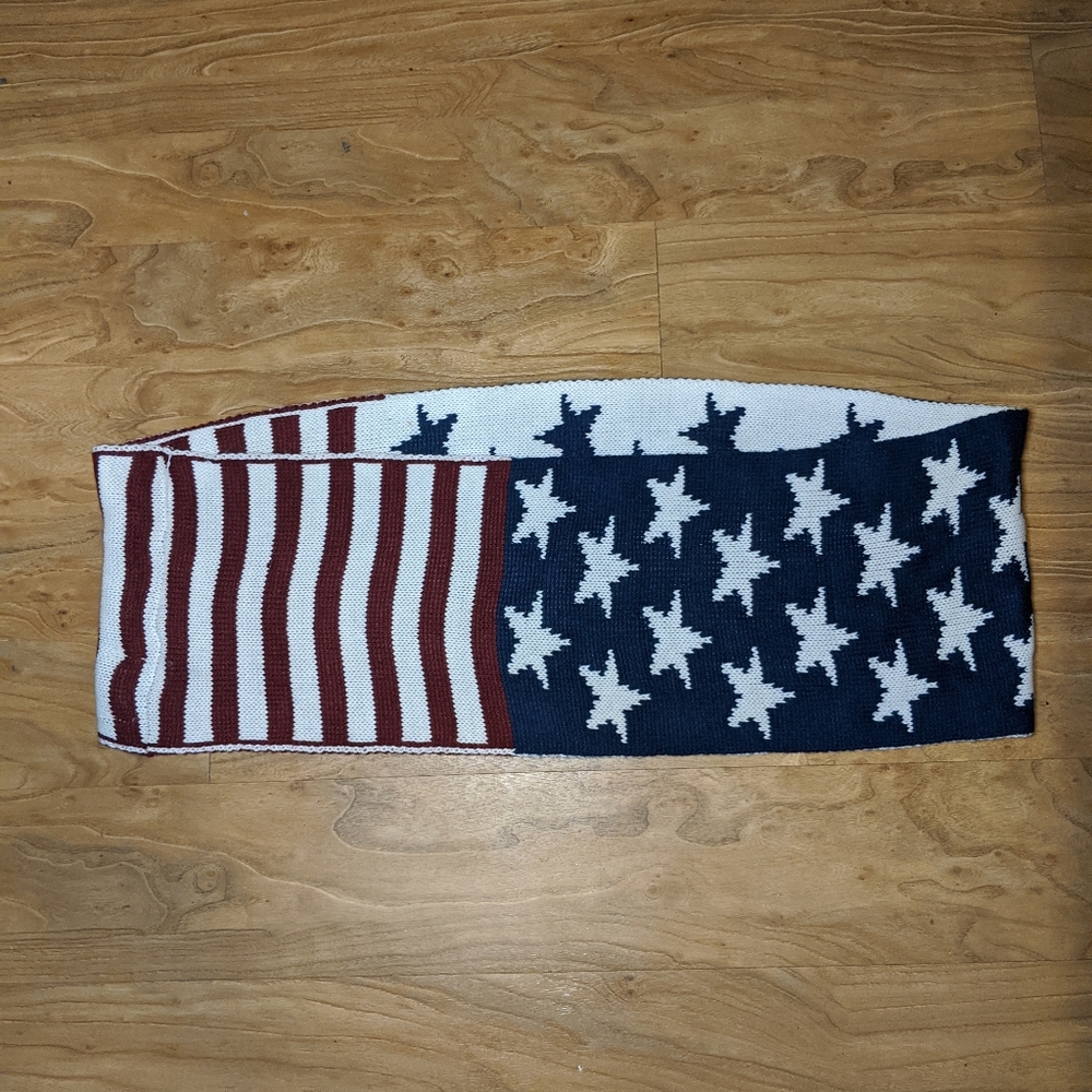 Hipster Brand American Flag Knitted Infinity Scarf